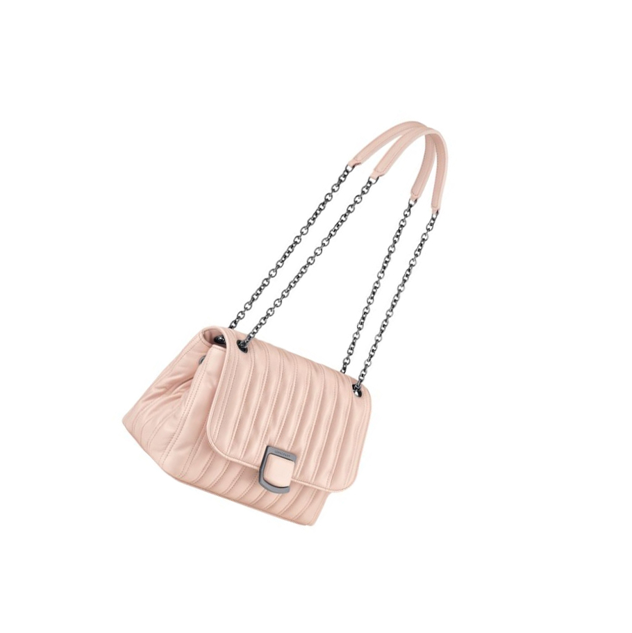 Longchamp Brioche M Crossbody Veske Dame Lyse Rosa | NO-BN3628