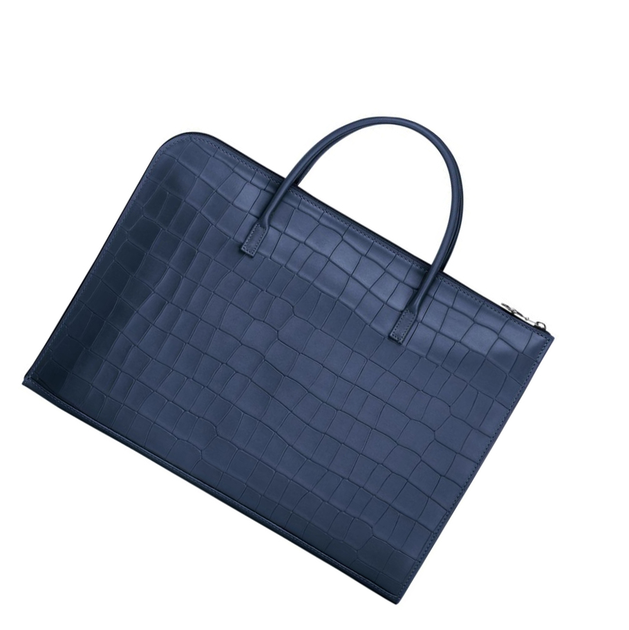 Longchamp Croco Block S Kofferter Dame Marineblå | NO-QY3420