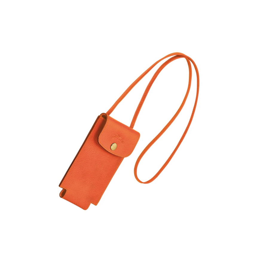 Longchamp Cuir De Russie Mobildeksel Dame Oransje | NO-OP4823