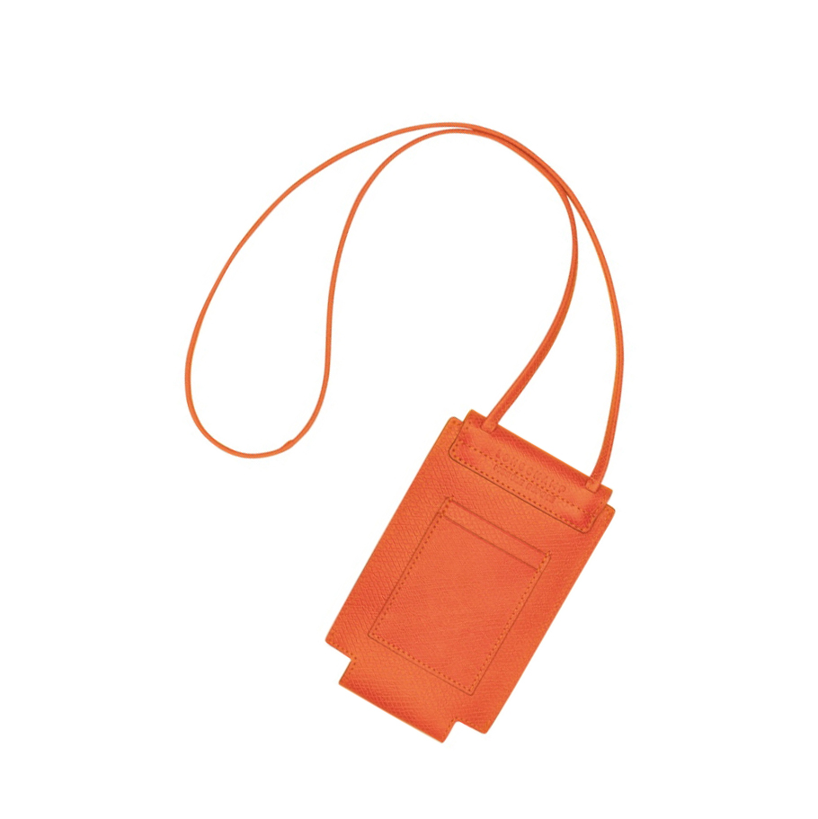 Longchamp Cuir De Russie Mobildeksel Dame Oransje | NO-OP4823