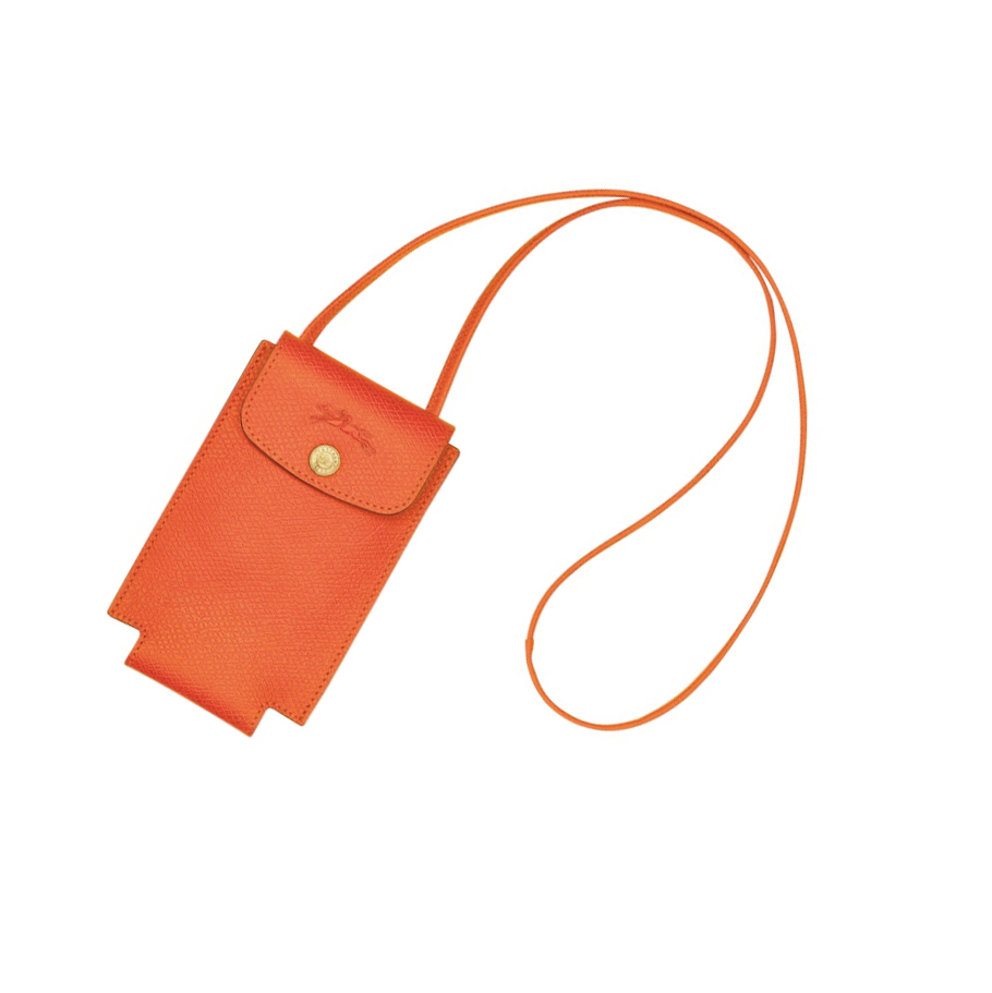 Longchamp Cuir De Russie Mobildeksel Dame Oransje | NO-OP4823