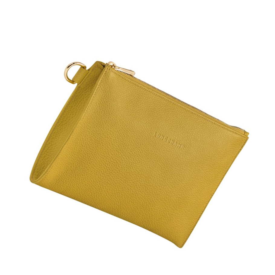 Longchamp Le Foulonné Pouches Dame Gul | NO-OL7156