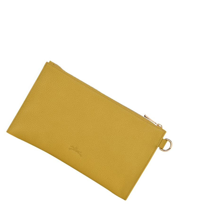 Longchamp Le Foulonné Pouches Dame Gul | NO-OL7156