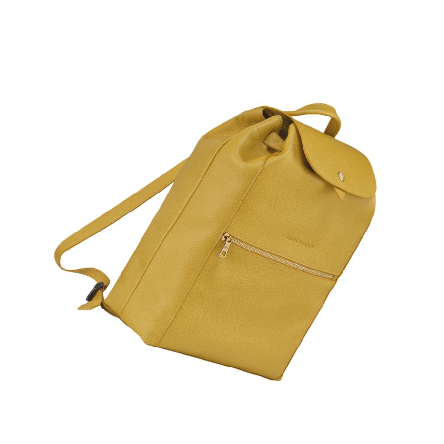 Longchamp Le Foulonné Ryggsekk Dame Gul | NO-PV0247