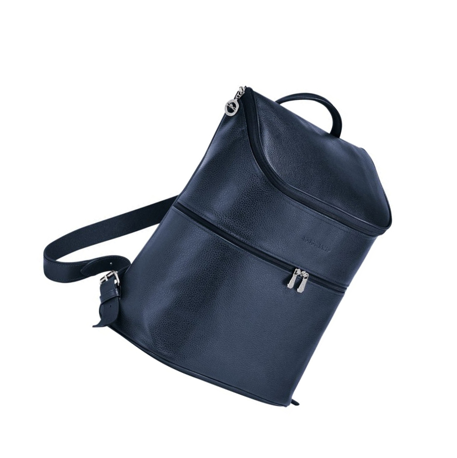 Longchamp Le Foulonné Ryggsekk Dame Marineblå | NO-AL5763