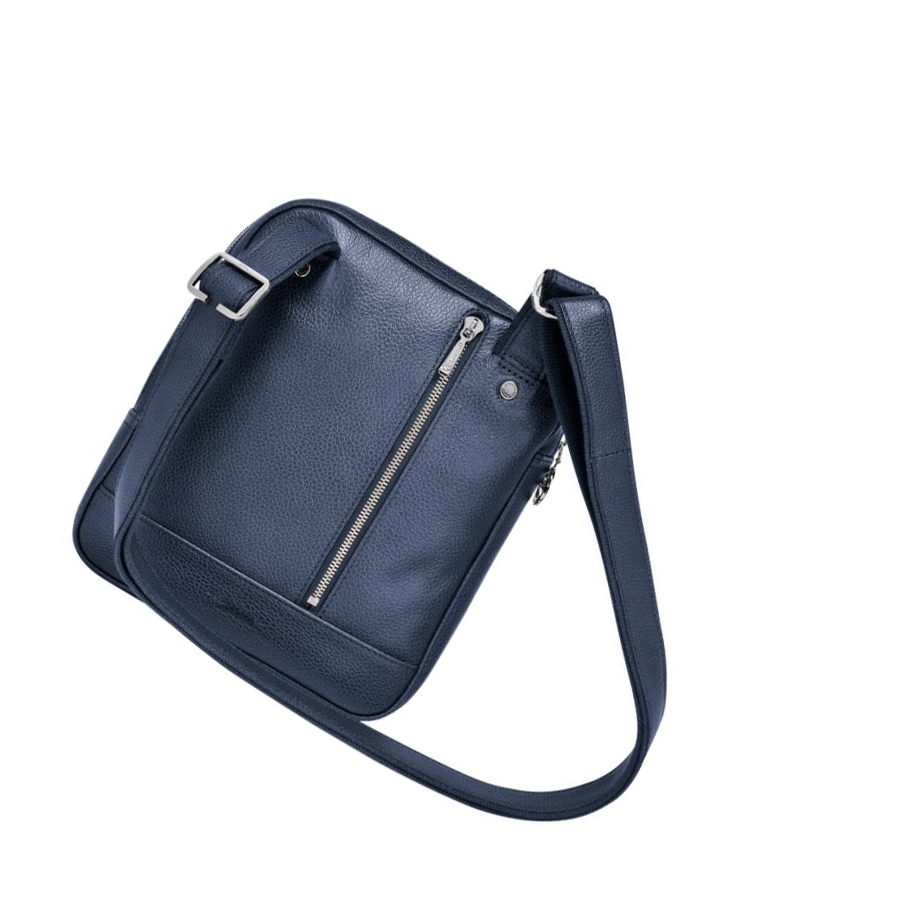 Longchamp Le Foulonné S Crossbody Veske Herre Marineblå | NO-CA0861