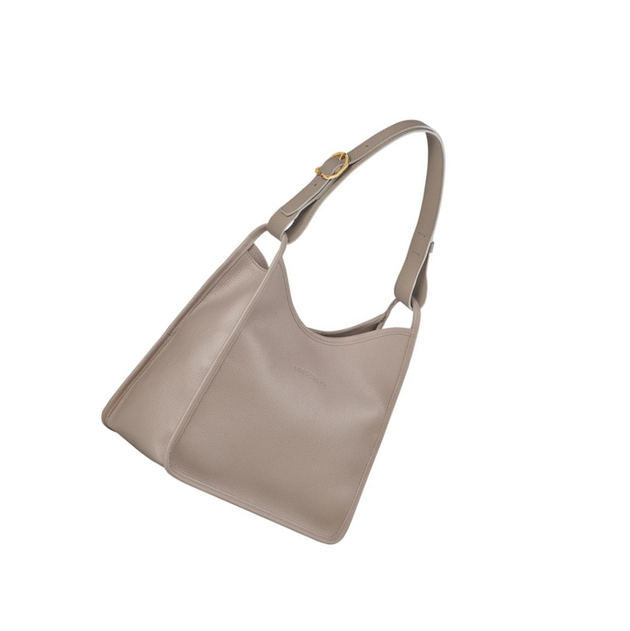 Longchamp Le Foulonné Skulderveske Dame Grå | NO-CQ4817