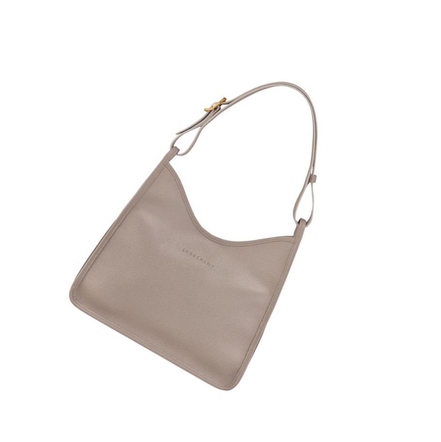 Longchamp Le Foulonné Skulderveske Dame Grå | NO-CQ4817