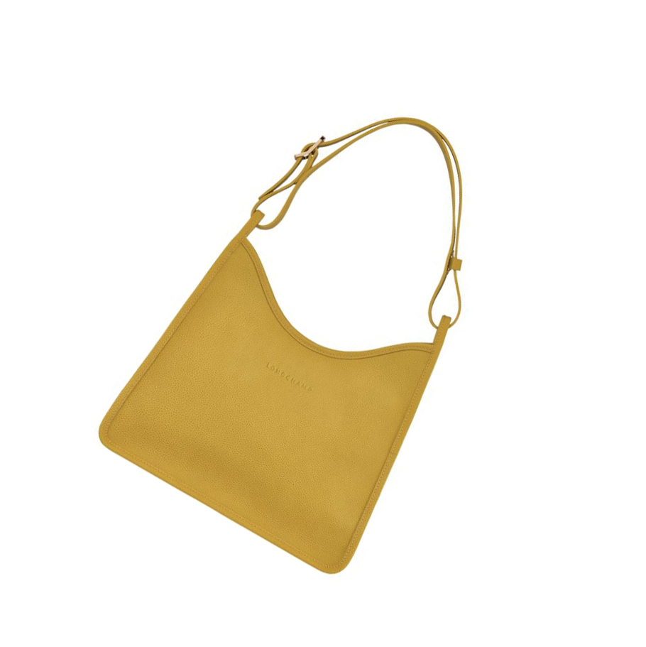 Longchamp Le Foulonné Skulderveske Dame Gul | NO-LU0471