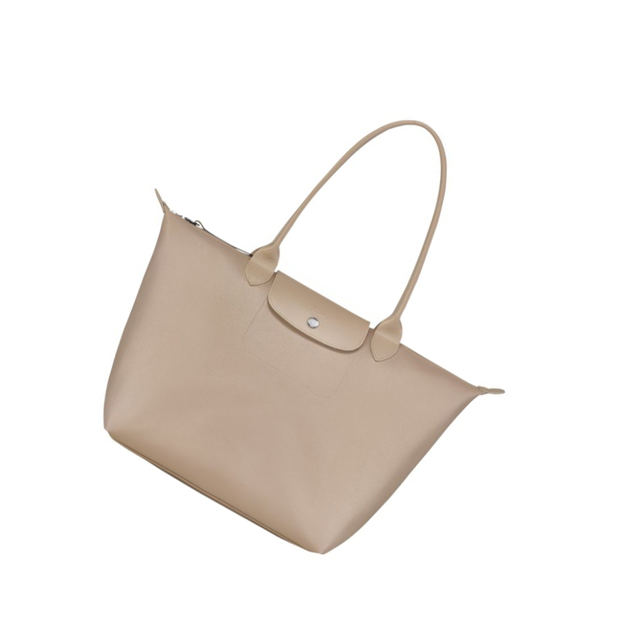 Longchamp Le Pliage City L Handleposer Dame Beige | NO-BF3405