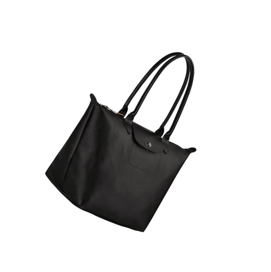 Longchamp Le Pliage City L Handleposer Dame Svarte | NO-ES0465