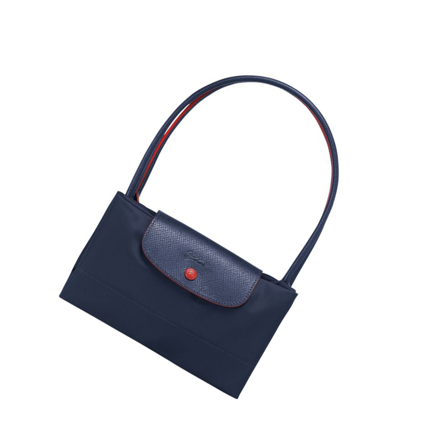 Longchamp Le Pliage Club L Skulderveske Dame Marineblå | NO-QY2974