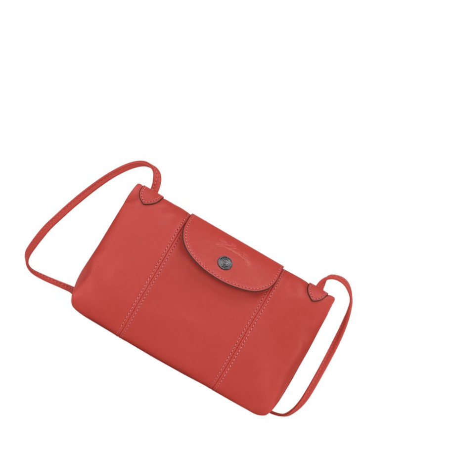 Longchamp Le Pliage Cuir Crossbody Veske Dame Rød | NO-IA4628