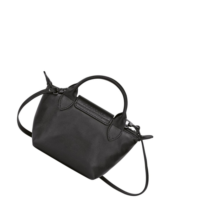 Longchamp Le Pliage Cuir Crossbody Veske Dame Svarte | NO-VC4975