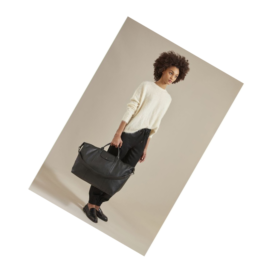 Longchamp Le Pliage Cuir L Reiseveske Dame Svarte | NO-IL7284