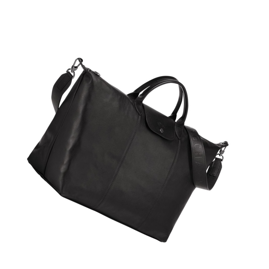 Longchamp Le Pliage Cuir L Reiseveske Dame Svarte | NO-IL7284