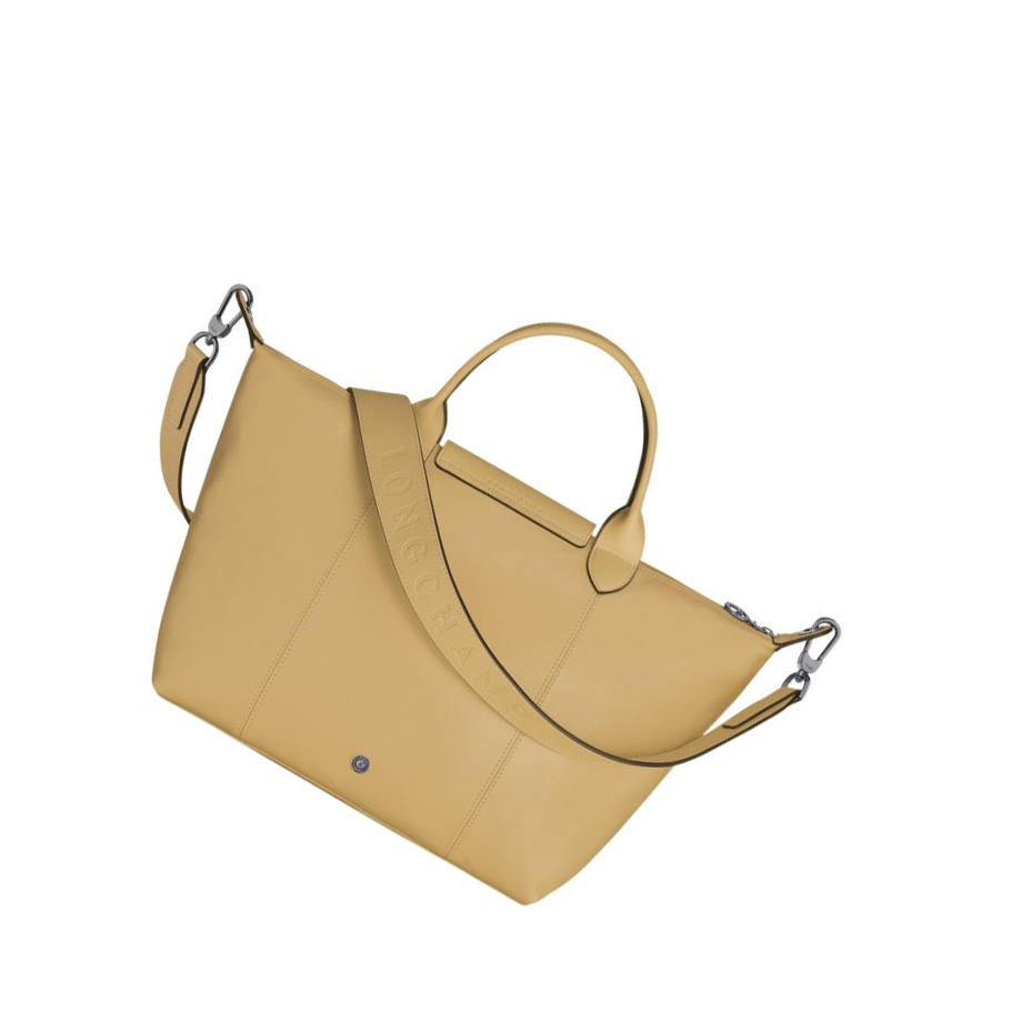 Longchamp Le Pliage Cuir M Håndveske Dame Beige | NO-SO4893