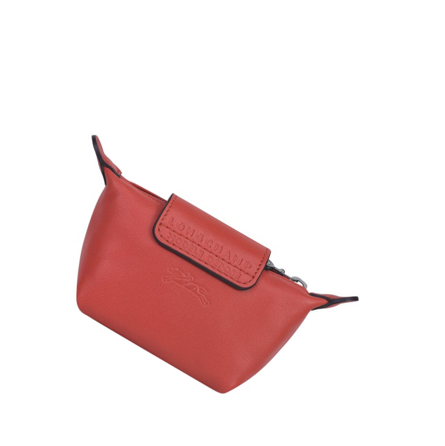 Longchamp Le Pliage Cuir Myntpung Dame Rød | NO-TD9821