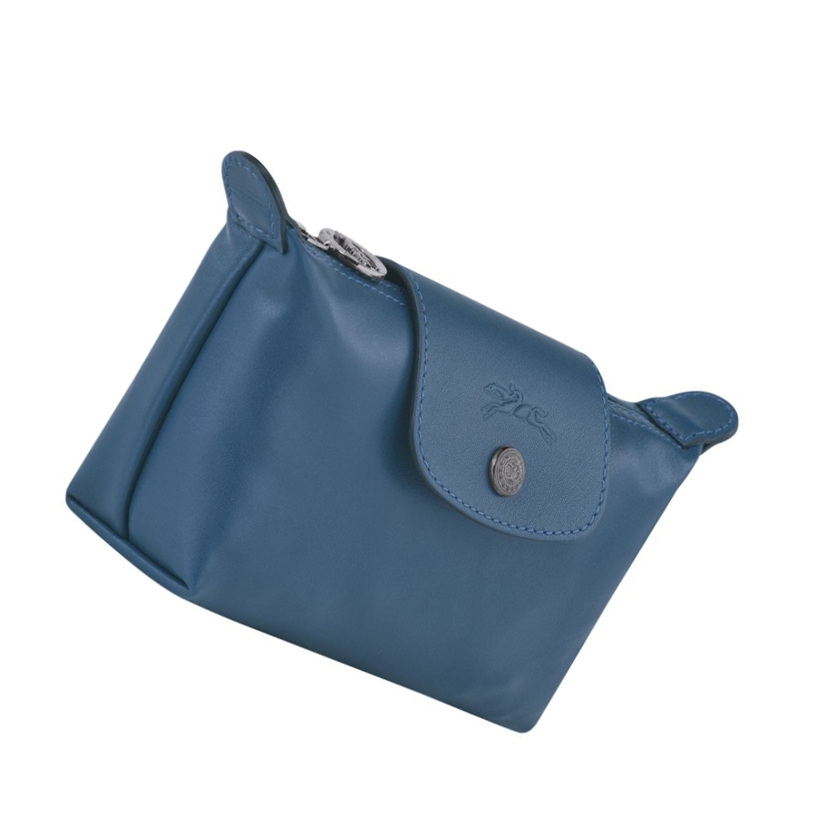 Longchamp Le Pliage Cuir Pouches Dame Blå | NO-GF0846