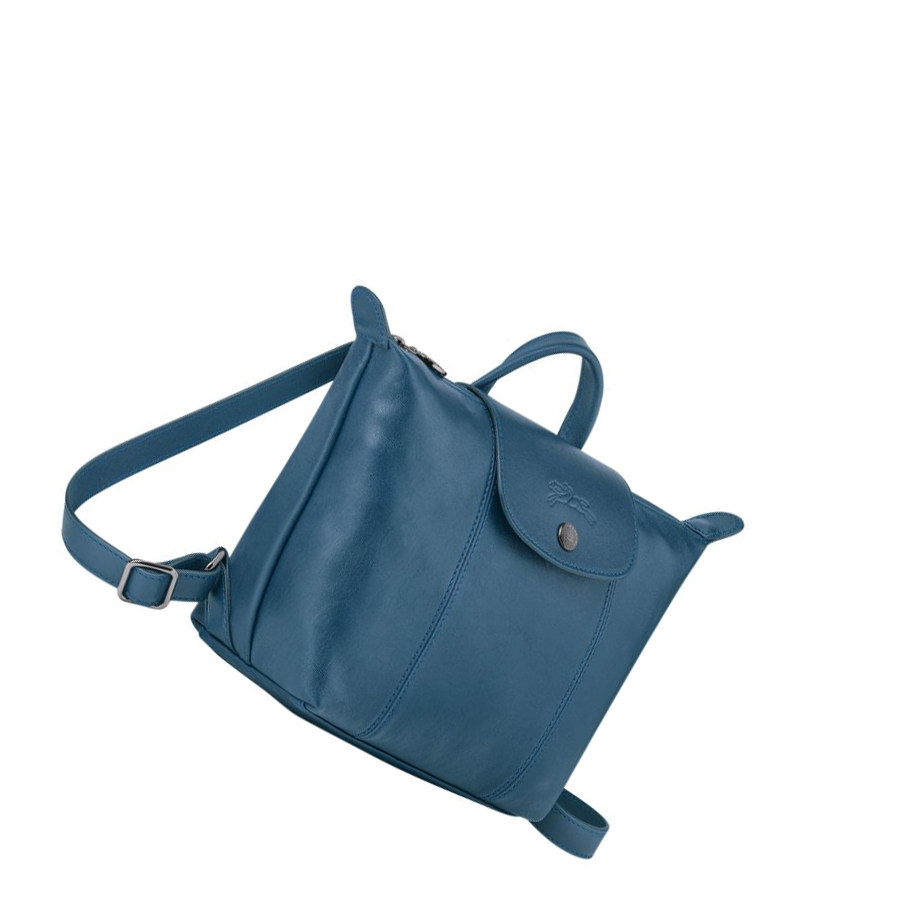 Longchamp Le Pliage Cuir Ryggsekk Dame Blå | NO-BI9023