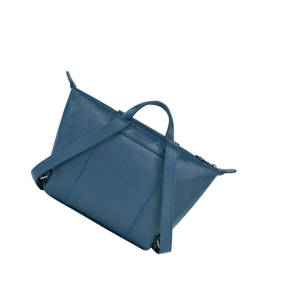 Longchamp Le Pliage Cuir Ryggsekk Dame Blå | NO-BI9023