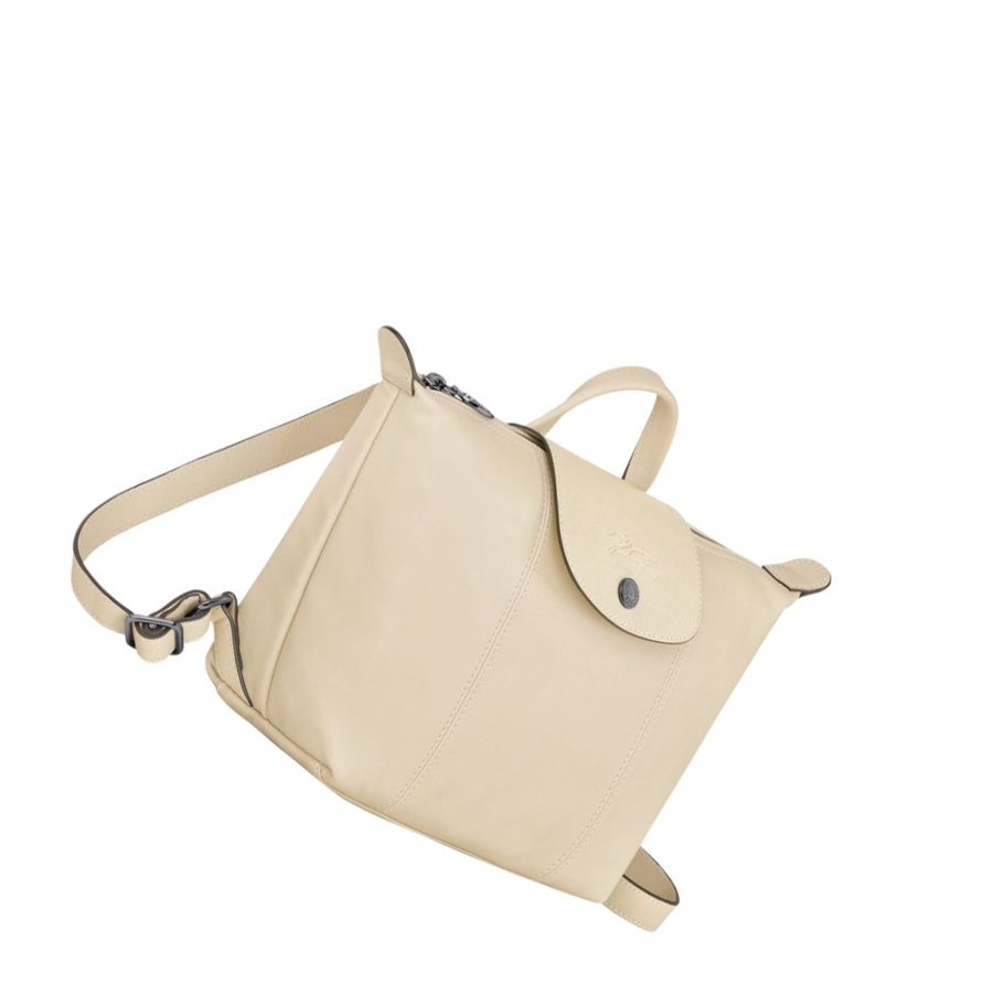 Longchamp Le Pliage Cuir Ryggsekk Dame Beige | NO-KC6940