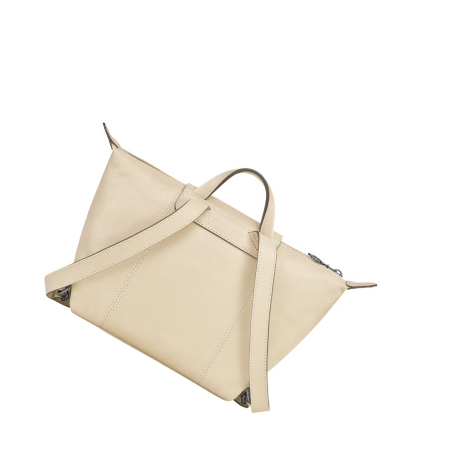 Longchamp Le Pliage Cuir Ryggsekk Dame Beige | NO-KC6940