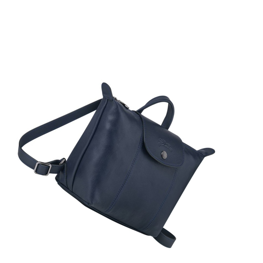 Longchamp Le Pliage Cuir Ryggsekk Dame Marineblå | NO-CM9572