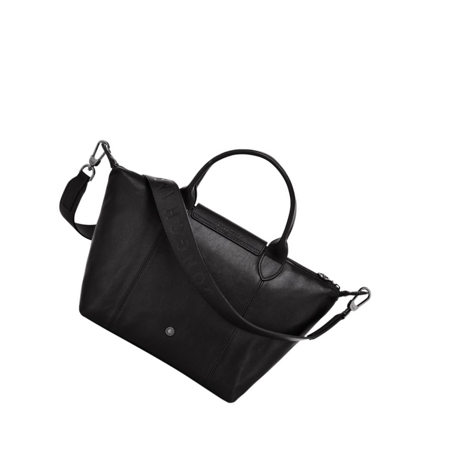 Longchamp Le Pliage Cuir S Håndveske Dame Svarte | NO-CB4736