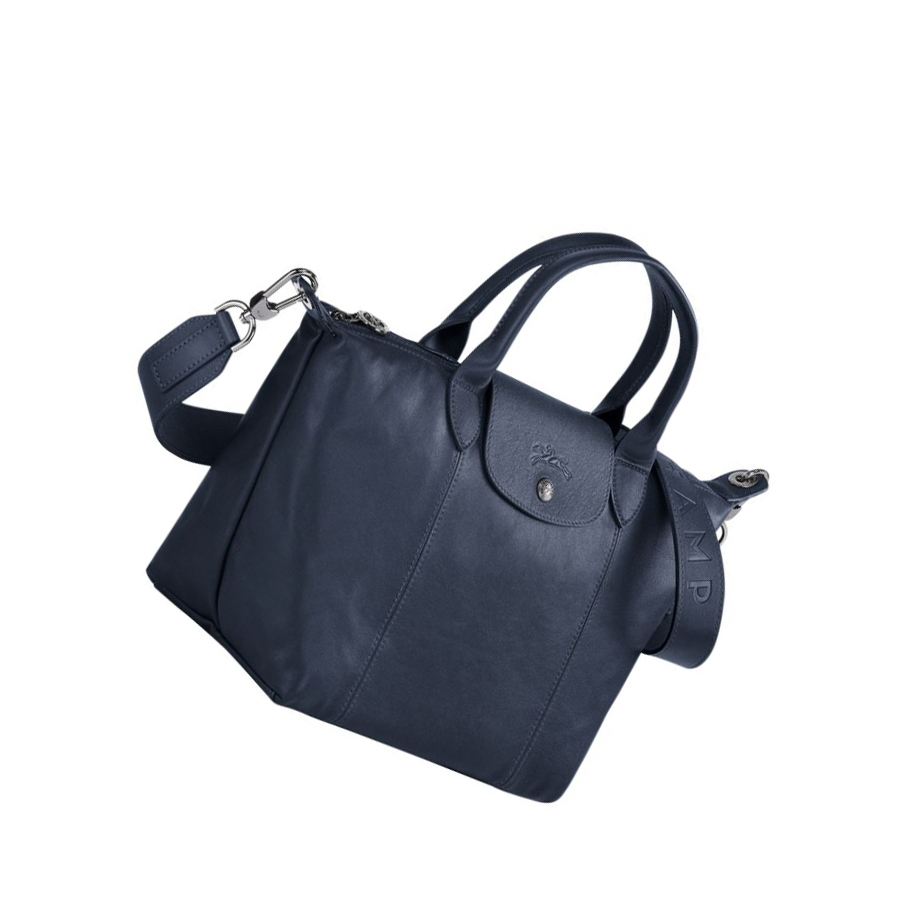 Longchamp Le Pliage Cuir S Håndveske Dame Marineblå | NO-FM6912