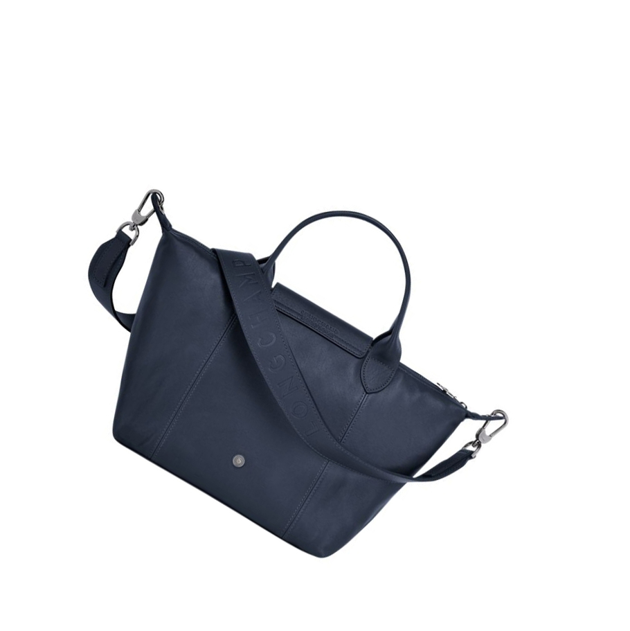 Longchamp Le Pliage Cuir S Håndveske Dame Marineblå | NO-FM6912