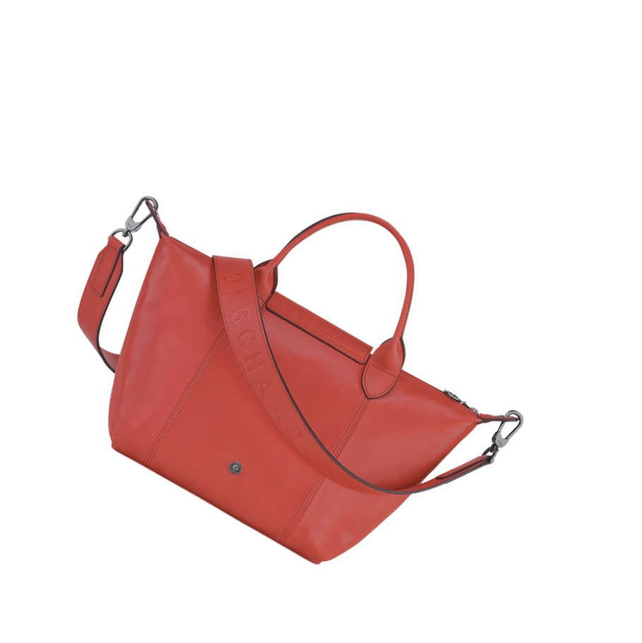 Longchamp Le Pliage Cuir S Håndveske Dame Rød | NO-LH5318