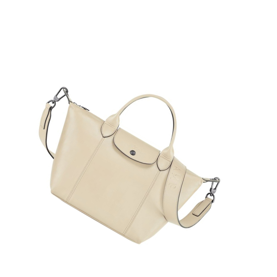 Longchamp Le Pliage Cuir S Håndveske Dame Beige | NO-YG2308