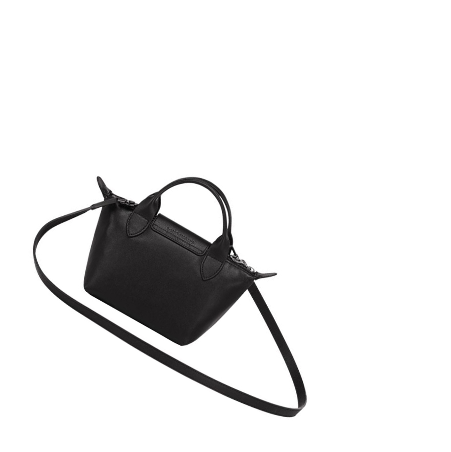 Longchamp Le Pliage Cuir XS Håndveske Dame Svarte | NO-MS1789