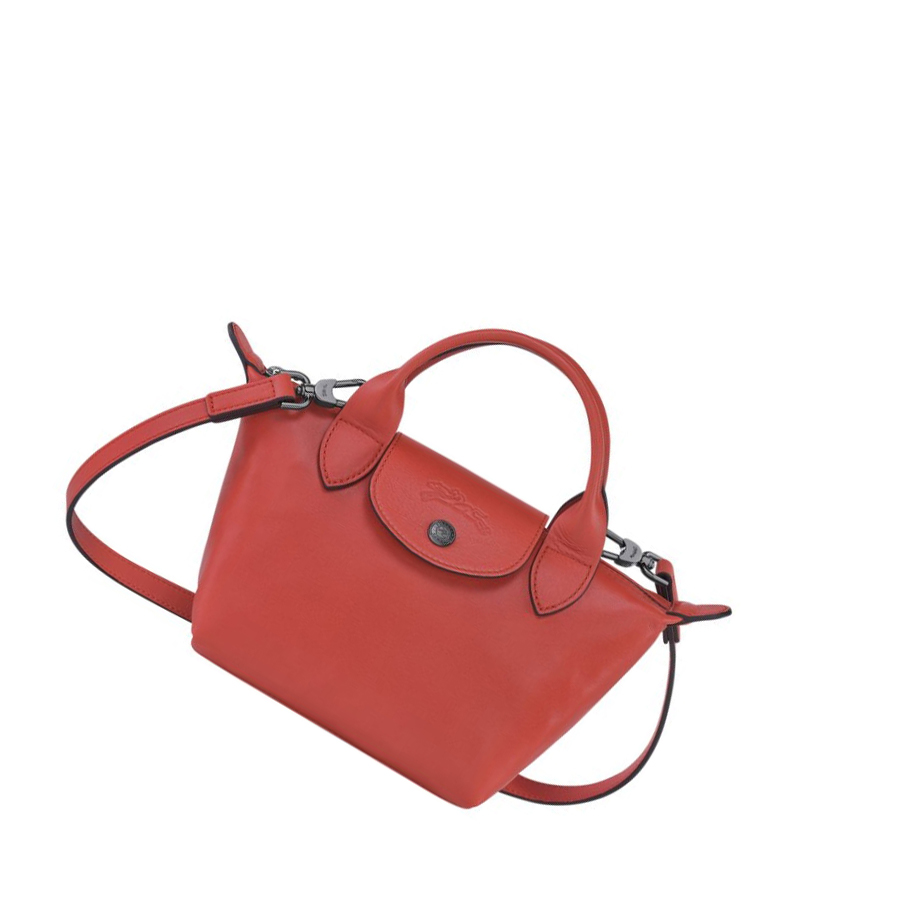 Longchamp Le Pliage Cuir XS Håndveske Dame Rød | NO-XQ5078