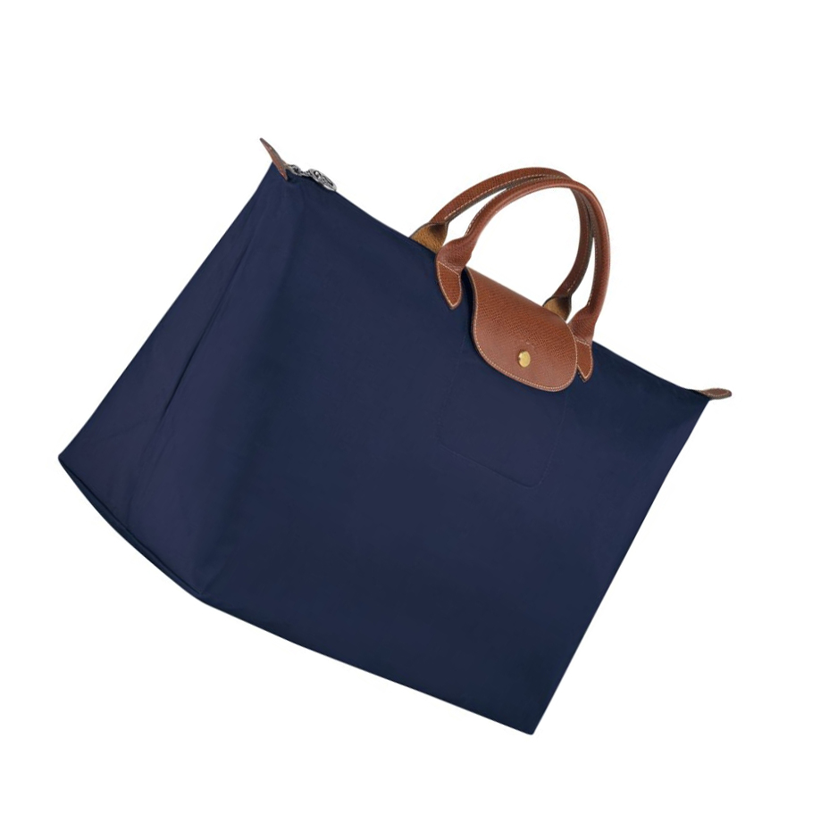 Longchamp Le Pliage L Reiseveske Dame Marineblå | NO-KD7038