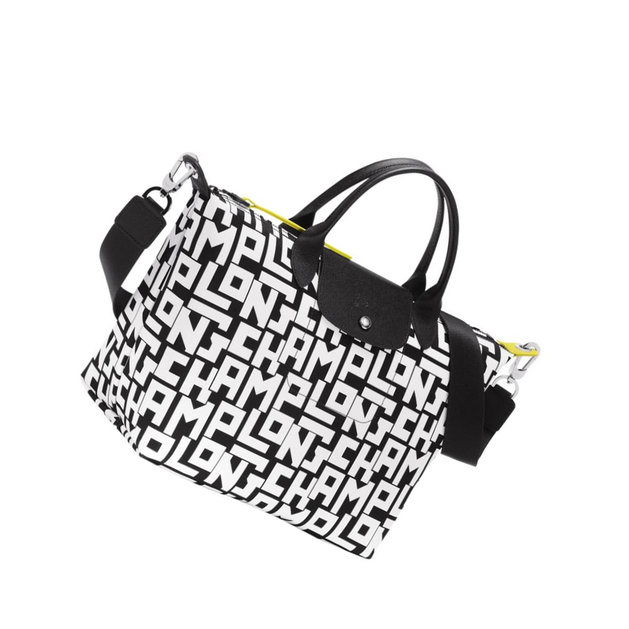 Longchamp Le Pliage Lgp M Håndveske Dame Svarte Hvite | NO-GF5482