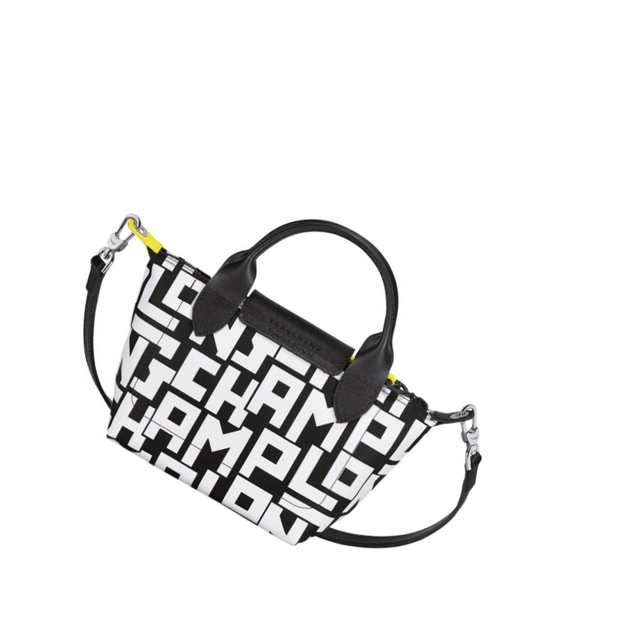 Longchamp Le Pliage Lgp XS Håndveske Dame Svarte Hvite | NO-IW7265