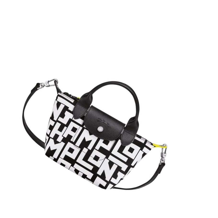 Longchamp Le Pliage Lgp XS Håndveske Dame Svarte Hvite | NO-IW7265