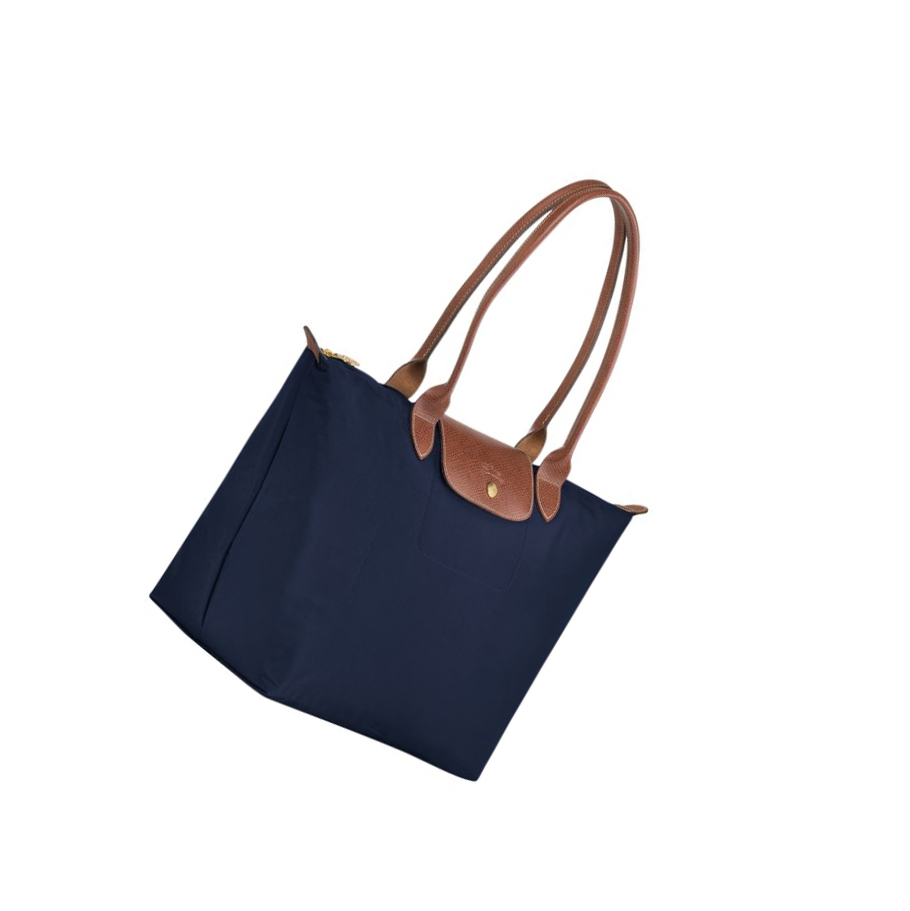 Longchamp Le Pliage Original L Skulderveske Dame Marineblå | NO-FB3480