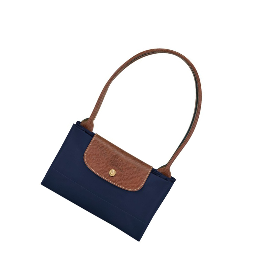 Longchamp Le Pliage Original L Skulderveske Dame Marineblå | NO-FB3480