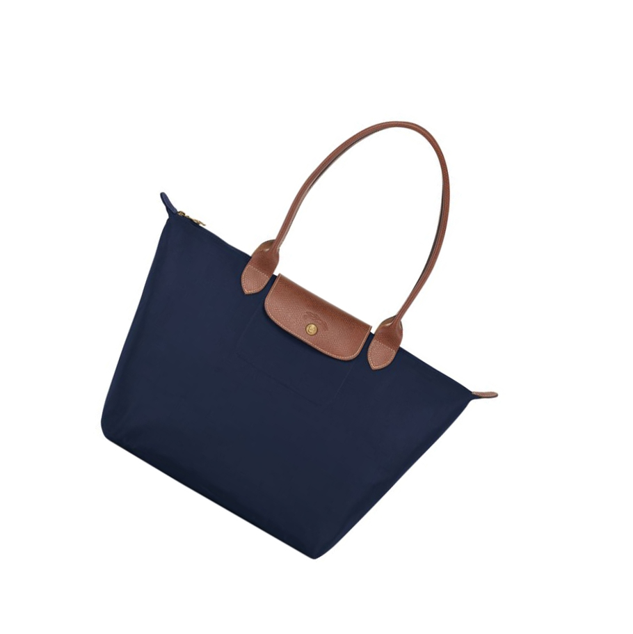 Longchamp Le Pliage Original L Skulderveske Dame Marineblå | NO-FB3480