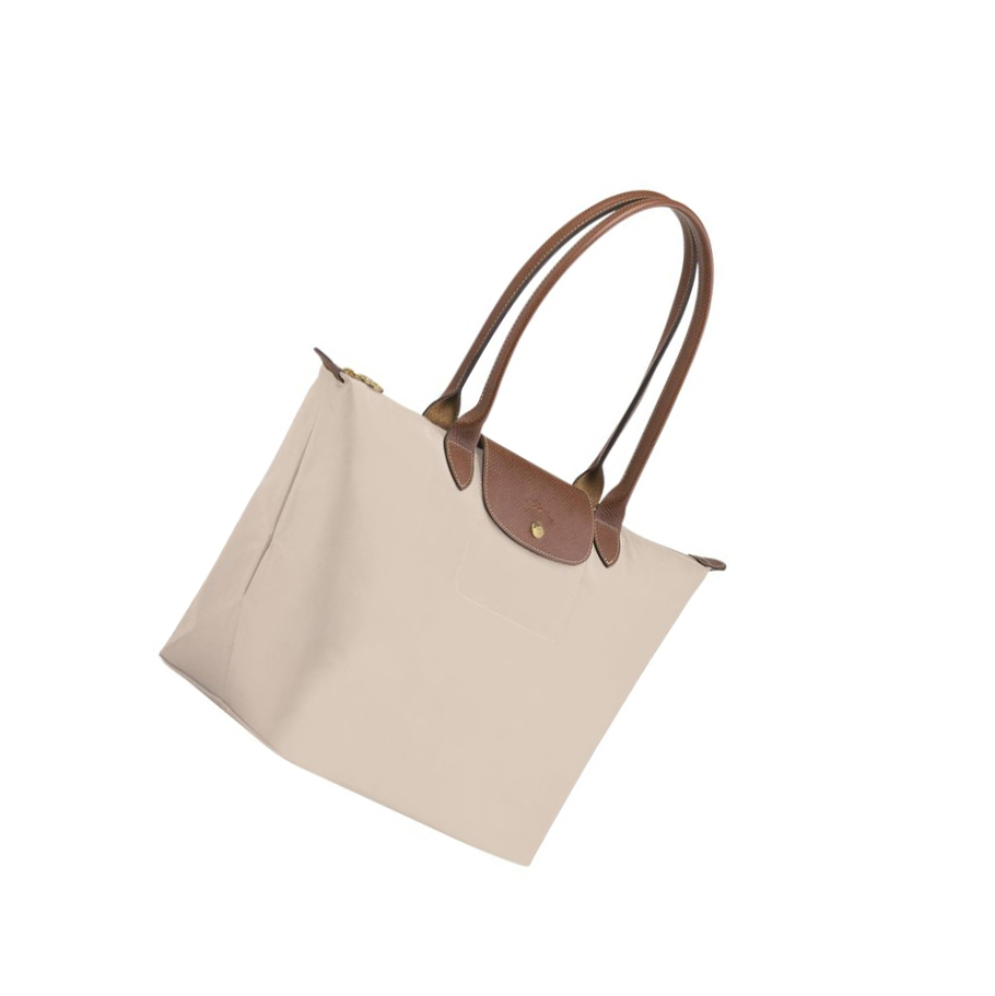 Longchamp Le Pliage Original L Skulderveske Dame Beige | NO-PR9143