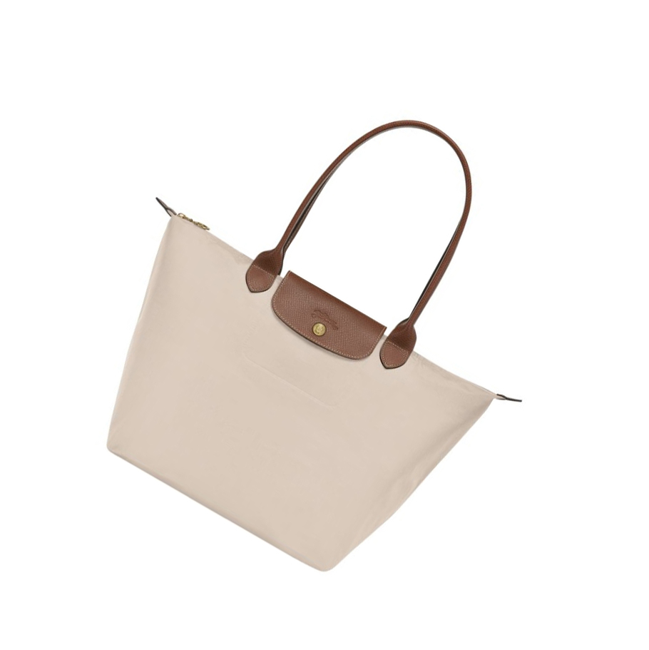 Longchamp Le Pliage Original L Skulderveske Dame Beige | NO-PR9143