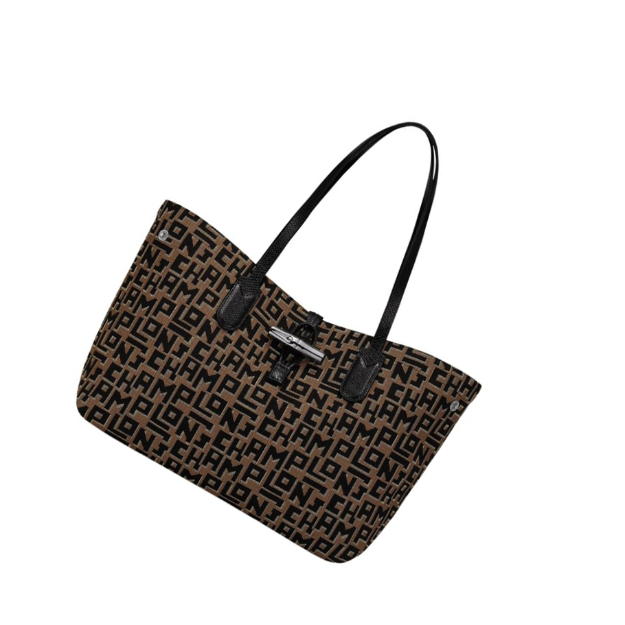 Longchamp Roseau Essential Lgp M Skulderveske Dame Brune Svarte | NO-KO7659