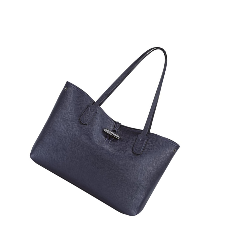 Longchamp Roseau Essential Skulderveske Dame Marineblå | NO-UH2847