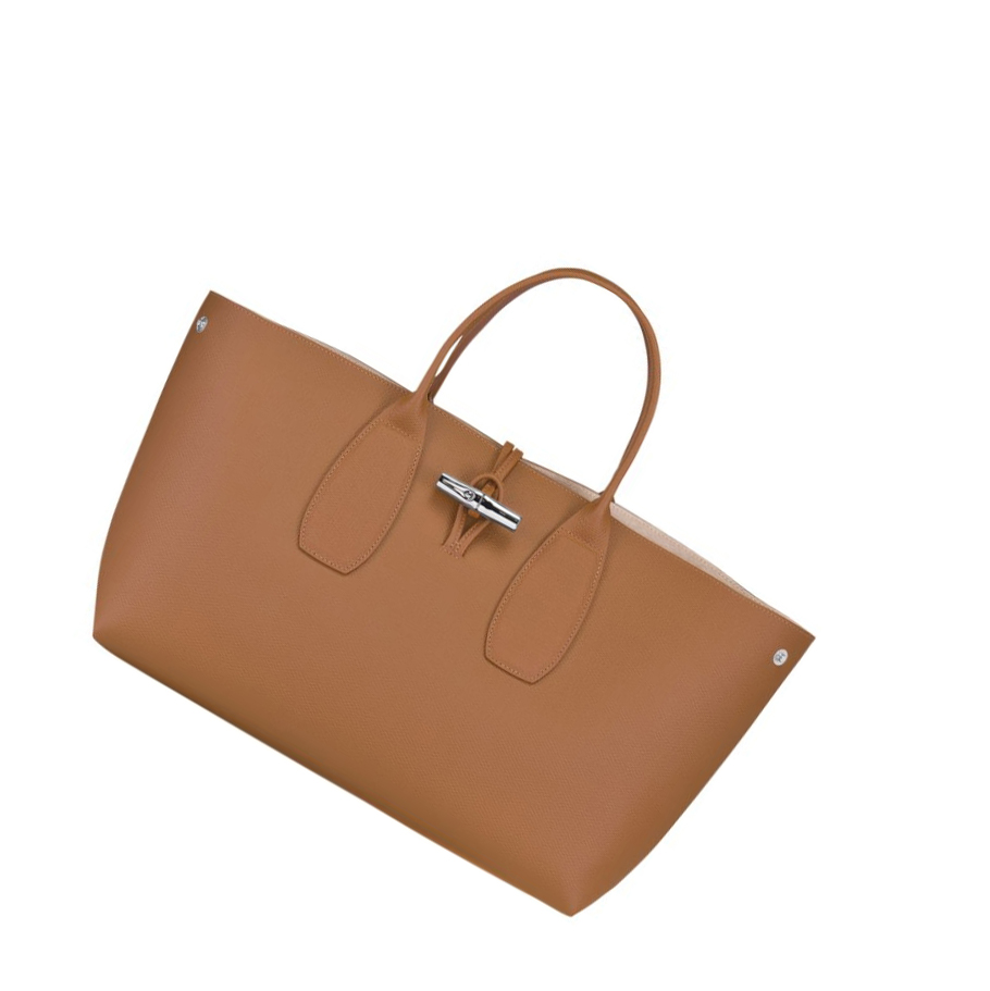 Longchamp Roseau L Håndveske Dame Beige | NO-KZ4132