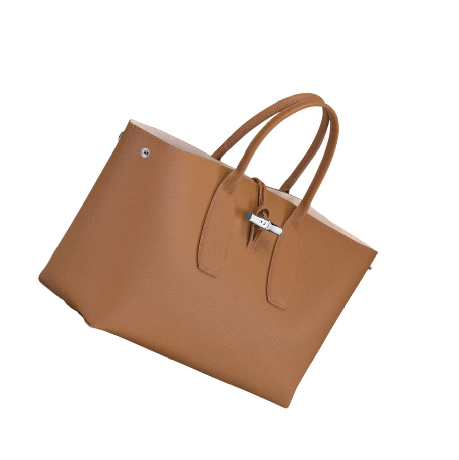 Longchamp Roseau L Håndveske Dame Beige | NO-KZ4132