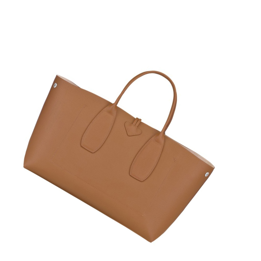 Longchamp Roseau L Håndveske Dame Beige | NO-KZ4132