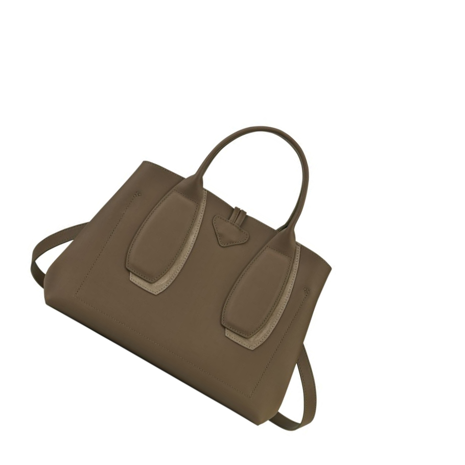 Longchamp Roseau Shadow M Håndveske Dame Brune | NO-XA9214